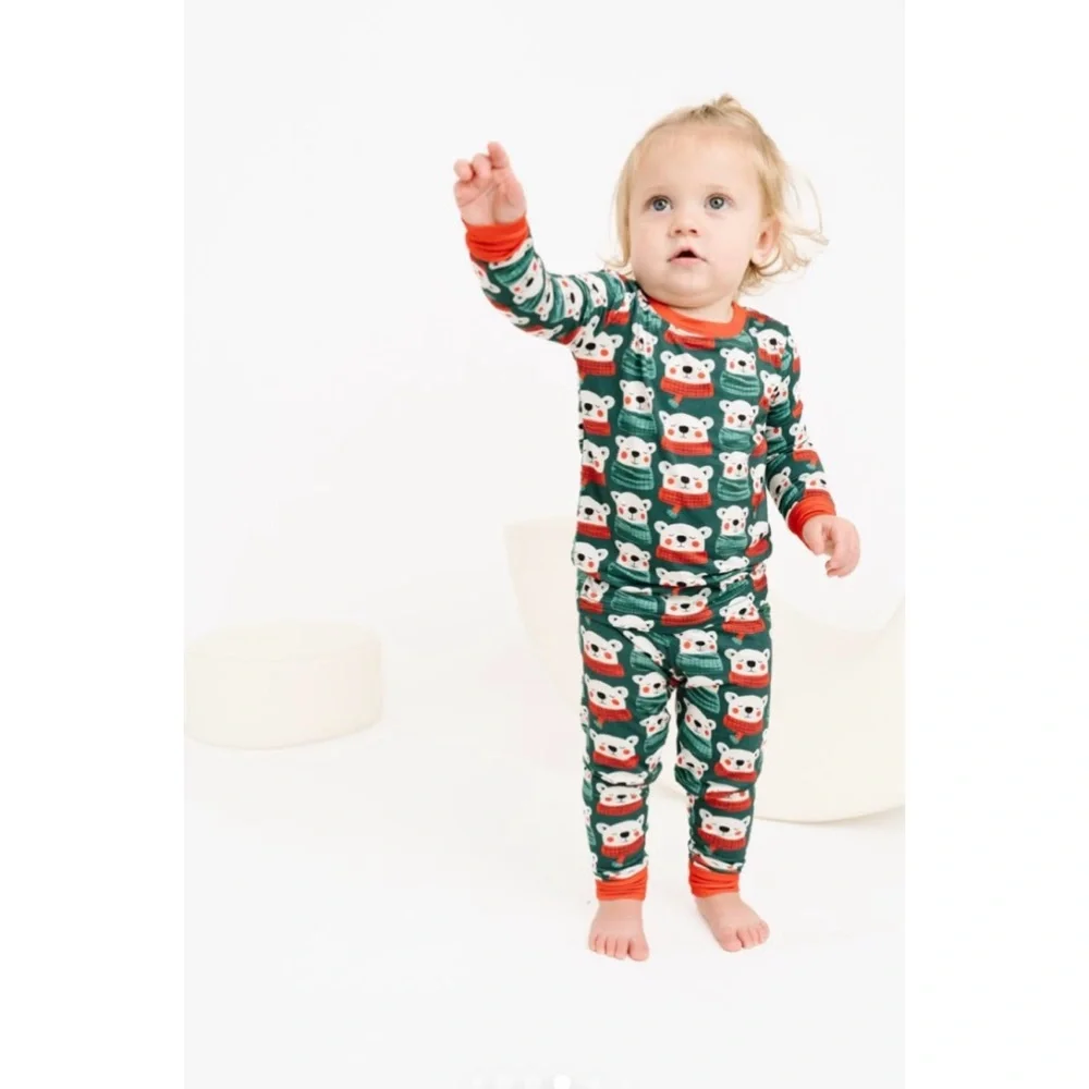 New Little One Shop Co. North Pole Polar Bear Bamboo Pajama Ser 18-24 Months